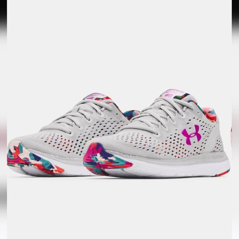 Under Armour Charged Impulse Gray Tennis Shoes 9 - Picture 2 of 16